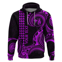 Custom Hawaii Hoodie Paradise of the Pacific Tribal Kakau for King Kamehameha Day - Purple - Wonder Print Shop