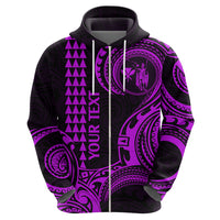 Custom Hawaii Hoodie Paradise of the Pacific Tribal Kakau for King Kamehameha Day - Purple - Wonder Print Shop