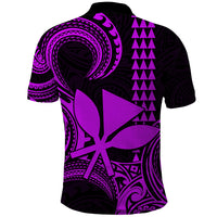Custom Hawaii Polo Shirt Paradise of the Pacific Tribal Kakau for King Kamehameha Day - Purple - Wonder Print Shop