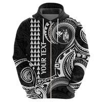 Custom Hawaii Hoodie Paradise of the Pacific Tribal Kakau for King Kamehameha Day - White - Wonder Print Shop