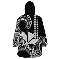 Custom Hawaii Wearable Blanket Hoodie Paradise of the Pacific Tribal Kakau for King Kamehameha Day - White - Wonder Print Shop