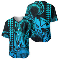 Custom Happy King Kamehameha Day Hawaii Baseball Jersey Paradise of the Pacific Tribal Kakau with Kanaka Maoli - Aqua LT9 - Wonder Print Shop