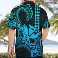 Custom Happy King Kamehameha Day Hawaii Hawaiian Shirt Paradise of the Pacific Tribal Kakau with Kanaka Maoli - Aqua - Wonder Print Shop