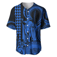 Custom Happy King Kamehameha Day Hawaii Baseball Jersey Paradise of the Pacific Tribal Kakau with Kanaka Maoli - Blue LT9 - Wonder Print Shop