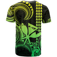 Custom Happy King Kamehameha Day Hawaii T Shirt Paradise of the Pacific Tribal Kakau with Kanaka Maoli - Lime - Wonder Print Shop