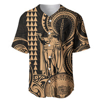 Custom Happy King Kamehameha Day Hawaii Baseball Jersey Paradise of the Pacific Tribal Kakau with Kanaka Maoli - Nude LT9 - Wonder Print Shop