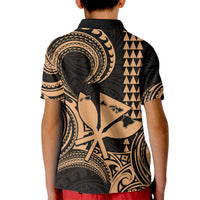Custom Happy King Kamehameha Day Hawaii Kid Polo Shirt Paradise of the Pacific Tribal Kakau with Kanaka Maoli - Nude - Wonder Print Shop