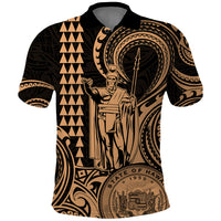 Custom Happy King Kamehameha Day Hawaii Polo Shirt Paradise of the Pacific Tribal Kakau with Kanaka Maoli - Nude - Wonder Print Shop