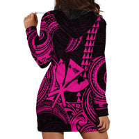 Custom Happy King Kamehameha Day Hawaii Hoodie Dress Paradise of the Pacific Tribal Kakau with Kanaka Maoli - Pink - Wonder Print Shop