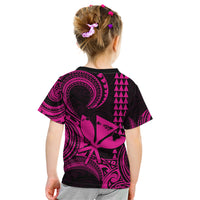Custom Happy King Kamehameha Day Hawaii Kid T Shirt Paradise of the Pacific Tribal Kakau with Kanaka Maoli - Pink - Wonder Print Shop