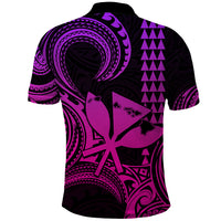 Custom Happy King Kamehameha Day Hawaii Polo Shirt Paradise of the Pacific Tribal Kakau with Kanaka Maoli - Pink Gradient - Wonder Print Shop
