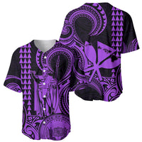 Custom Happy King Kamehameha Day Hawaii Baseball Jersey Paradise of the Pacific Tribal Kakau with Kanaka Maoli - Purple LT9 - Wonder Print Shop