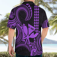Custom Happy King Kamehameha Day Hawaii Hawaiian Shirt Paradise of the Pacific Tribal Kakau with Kanaka Maoli - Purple - Wonder Print Shop