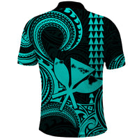 Custom Happy King Kamehameha Day Hawaii Polo Shirt Paradise of the Pacific Tribal Kakau with Kanaka Maoli - Turquoise - Wonder Print Shop