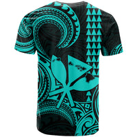 Custom Happy King Kamehameha Day Hawaii T Shirt Paradise of the Pacific Tribal Kakau with Kanaka Maoli - Turquoise - Wonder Print Shop