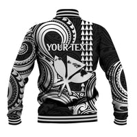 Custom Happy King Kamehameha Day Hawaii Baseball Jacket Paradise of the Pacific Tribal Kakau with Kanaka Maoli - White LT9 - Wonder Print Shop