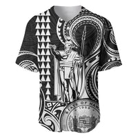 Custom Happy King Kamehameha Day Hawaii Baseball Jersey Paradise of the Pacific Tribal Kakau with Kanaka Maoli - White LT9 - Wonder Print Shop