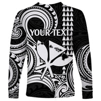 Custom Happy King Kamehameha Day Hawaii Long Sleeve Shirt Paradise of the Pacific Tribal Kakau with Kanaka Maoli - White - Wonder Print Shop