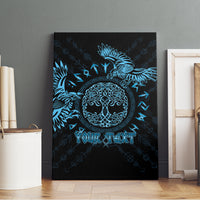 Personalized Odin's Celtic Raven Canvas Wall Art Blue Scandinavian Tattoo LT9 - Wonder Print Shop