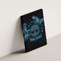 Personalized Odin's Celtic Raven Canvas Wall Art Blue Scandinavian Tattoo LT9 - Wonder Print Shop