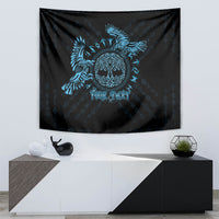 Personalized Odin's Celtic Raven Tapestry Blue Scandinavian Tattoo - Wonder Print Shop