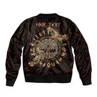 Personalized Odin's Celtic Raven Bomber Jacket Gold Scandinavian Tattoo LT9 - Wonder Print Shop