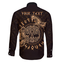 Personalized Odin's Celtic Raven Family Matching Short Sleeve Bodycon Dress and Hawaiian Shirt Gold Scandinavian Tattoo - Wonder Print Shop