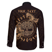 Personalized Odin's Celtic Raven Family Matching Tank Maxi Dress and Hawaiian Shirt Gold Scandinavian Tattoo - Wonder Print Shop