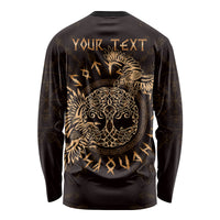Personalized Odin's Celtic Raven Long Sleeve Shirt Gold Scandinavian Tattoo - Wonder Print Shop