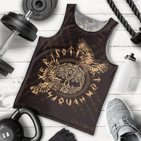 Personalized Odin's Celtic Raven Men Tank Top Gold Scandinavian Tattoo - Wonder Print Shop