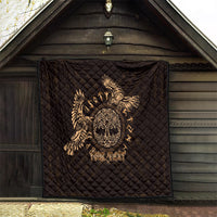 Personalized Odin's Celtic Raven Quilt Gold Scandinavian Tattoo - Wonder Print Shop