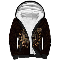 Personalized Odin's Celtic Raven Sherpa Hoodie Gold Scandinavian Tattoo - Wonder Print Shop