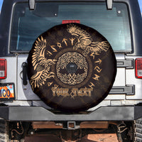 Personalized Odin's Celtic Raven Spare Tire Cover Gold Scandinavian Tattoo - Wonder Print Shop