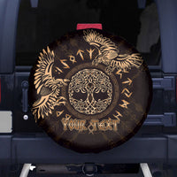 Personalized Odin's Celtic Raven Spare Tire Cover Gold Scandinavian Tattoo - Wonder Print Shop