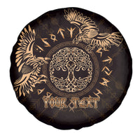 Personalized Odin's Celtic Raven Spare Tire Cover Gold Scandinavian Tattoo - Wonder Print Shop