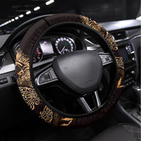 Odin's Celtic Raven Steering Wheel Cover Gold Scandinavian Tattoo - Wonder Print Shop