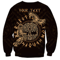 Personalized Odin's Celtic Raven Sweatshirt Gold Scandinavian Tattoo - Wonder Print Shop