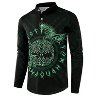 Personalized Odin's Celtic Raven Button Sweatshirt Green Scandinavian Tattoo LT9 - Wonder Print Shop