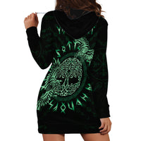 Personalized Odin's Celtic Raven Hoodie Dress Green Scandinavian Tattoo - Wonder Print Shop