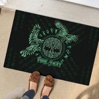 Personalized Odin's Celtic Raven Rubber Doormat Green Scandinavian Tattoo - Wonder Print Shop