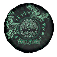 Personalized Odin's Celtic Raven Spare Tire Cover Green Scandinavian Tattoo - Wonder Print Shop