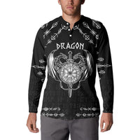 Personalized Viking Dragon Button Sweatshirt with Sword Black Scandinavian Tattoo LT9 - Wonder Print Shop
