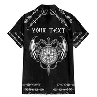 Personalized Viking Dragon Family Matching Mermaid Dress and Hawaiian Shirt with Sword Black Scandinavian Tattoo LT9 - Wonder Print Shop