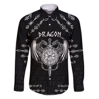 Personalized Viking Dragon Family Matching Puletasi and Hawaiian Shirt with Sword Black Scandinavian Tattoo - Wonder Print Shop