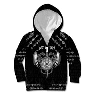 Personalized Viking Dragon Kid Hoodie with Sword Black Scandinavian Tattoo - Wonder Print Shop