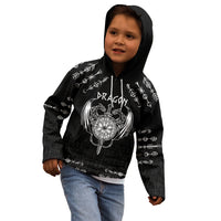 Personalized Viking Dragon Kid Hoodie with Sword Black Scandinavian Tattoo - Wonder Print Shop