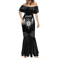 Personalized Viking Dragon Mermaid Dress with Sword Black Scandinavian Tattoo - Wonder Print Shop