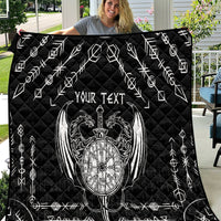 Personalized Viking Dragon Quilt with Sword Black Scandinavian Tattoo - Wonder Print Shop