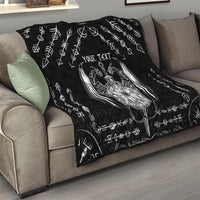 Personalized Viking Dragon Quilt with Sword Black Scandinavian Tattoo - Wonder Print Shop