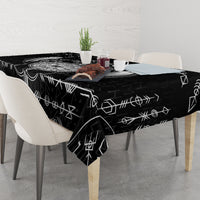 Personalized Viking Dragon Tablecloth with Sword Black Scandinavian Tattoo - Wonder Print Shop